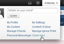 ClientAreaLink Choose 'Client Area' to go to your personal space